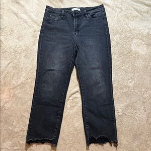 Flying Monkey Charcoal Distressed Ankle Jeans